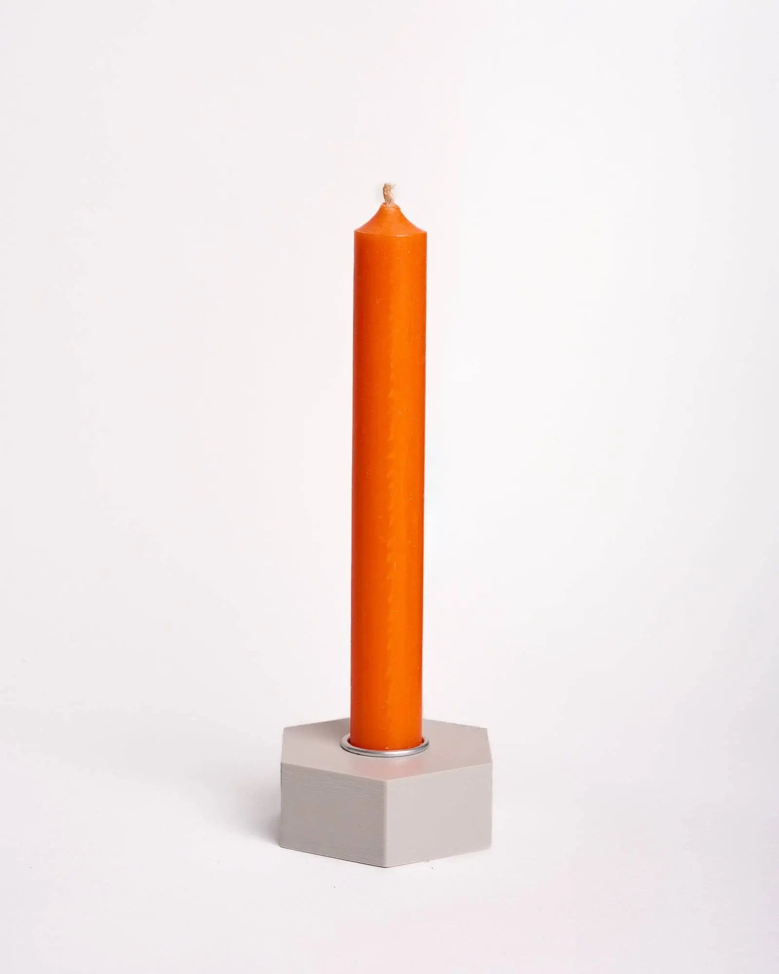 Handmade Taper Candle: White roki Design
