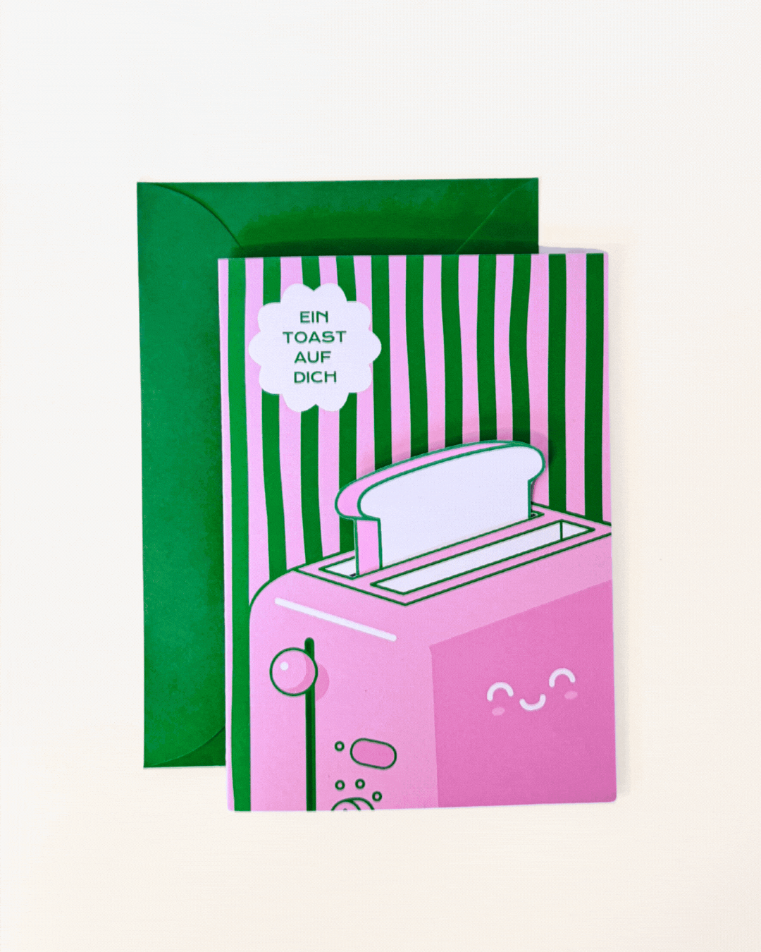 Glückwunschkarte „Ein Toast auf dich“ – mit Schiebeelement