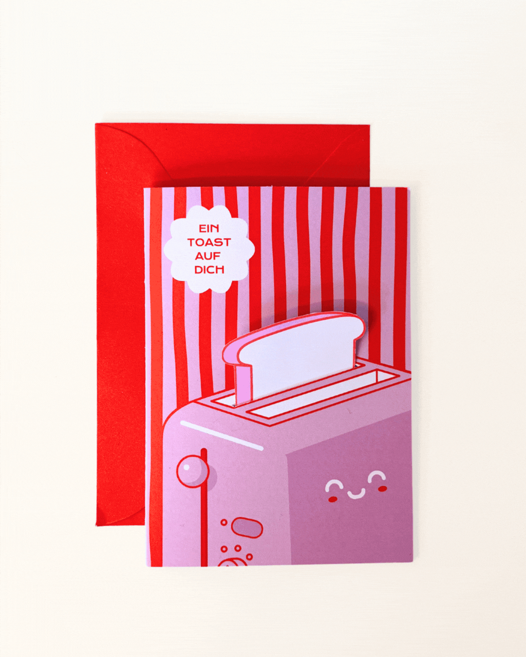 Glückwunschkarte „Ein Toast auf dich“ – mit Schiebeelement