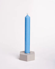Handmade Taper Candle: Light Blue roki Design